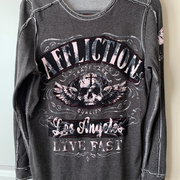 Men’s size L AFFLICTION  thermal long sleeve. - Picture 3 of 5